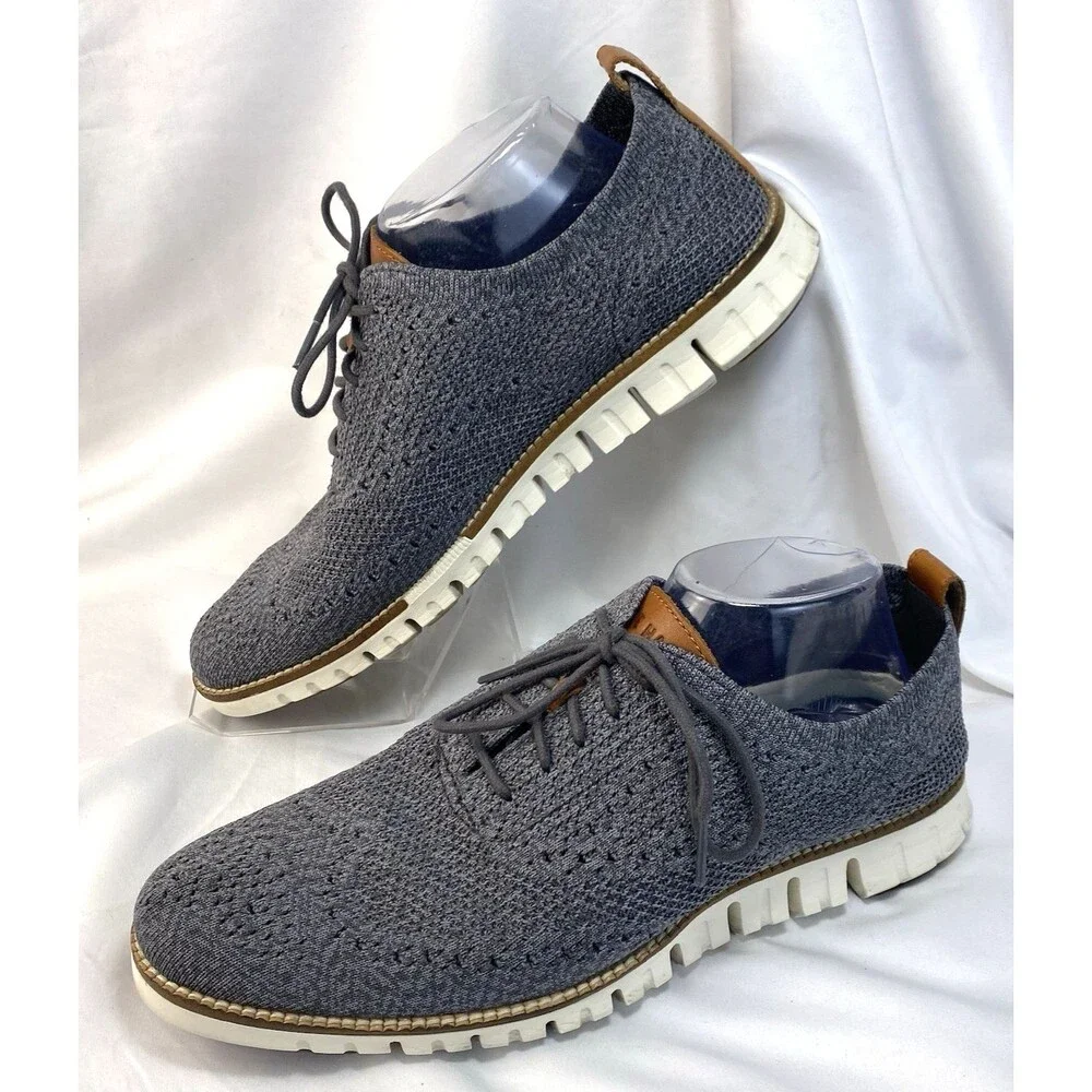 Cole Haan Zerogrand Stitchlite Men's Size 10M Oxford Grey Dress Shoes C27692